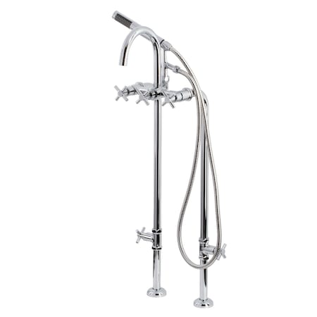 Aqua Vintage CCK8101DX Freestanding Tub Faucet with Supply Line, Stop Valve, Polished Chrome CCK8101DX